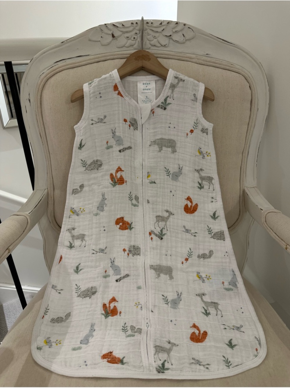 🤍 0~6 Mth Aden + Anais Naturally Eco Forest Muslin Cotton Sleeping Bag NWT